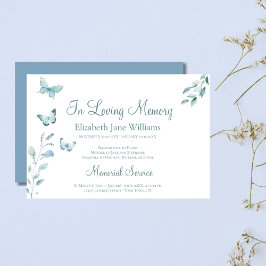 Convites No Amor Memória Funeral Dusty Borboleta Azul