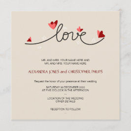 Convites No Amor Um Simples Casamento De Texto Elegante