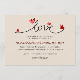 Convites No Amor Um Simples Casamento De Texto Elegante