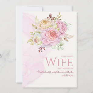 Convites No Bloom Dia de as mães Card para a esposa