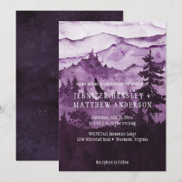 Convites No Casamento Da Cena Das Montanhas Roxo Escuras Se