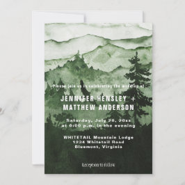 Convites No Casamento Da Cena Verde Da Emerald