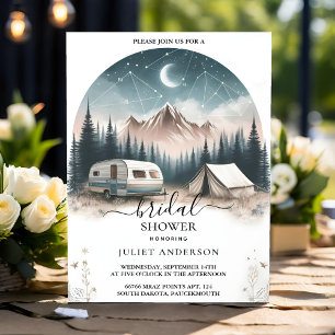 Convites No Chá de panela de acampamento de incêndio em árv