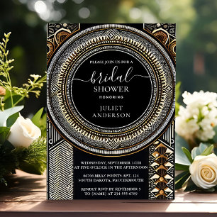 Convites No Chá de panela tradicional nigeriano marrom afri