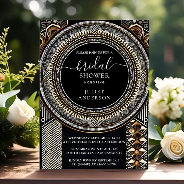 Convites No Chá de panela tradicional nigeriano marrom afri (Criador carregado)