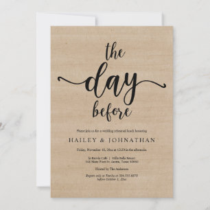 Convites No dia anterior, Almoço de ensaio de casamento ou 
