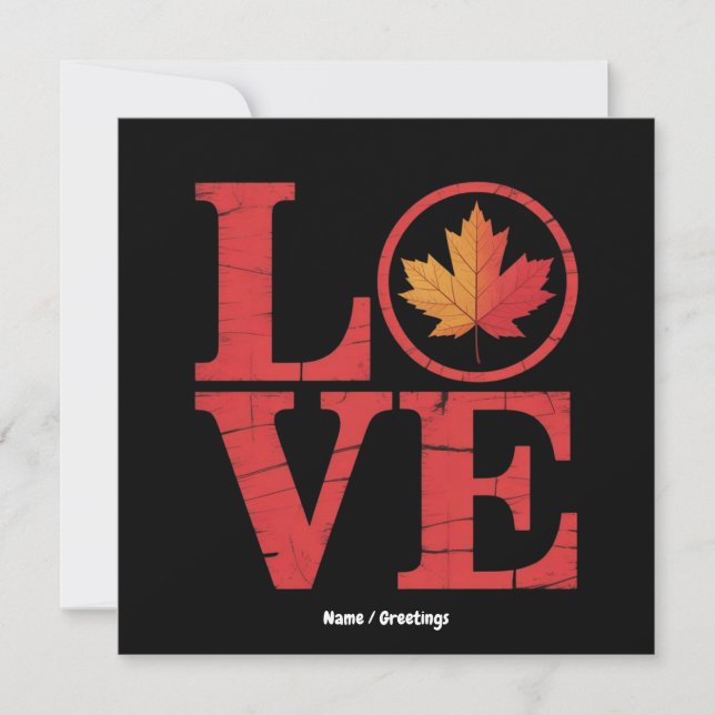 Convites No dia do Canadá, Mapeamento Folha de Amor Sinaliz (Frente)