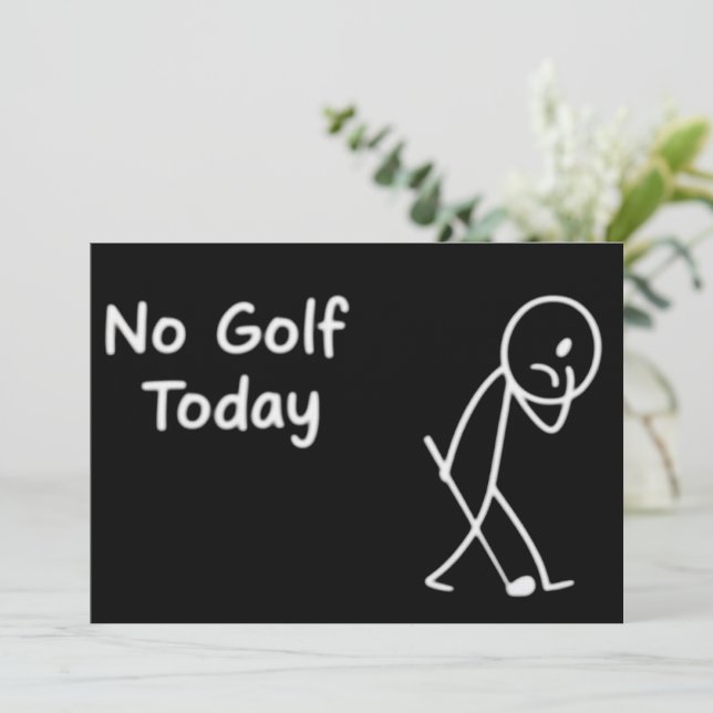 Convites No Golf Today Funny Sad Golfer Figure Humor (Em pé/Frente)