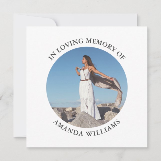 Convites No Loving Memory 2 Photo Personalized Text Card (Frente)