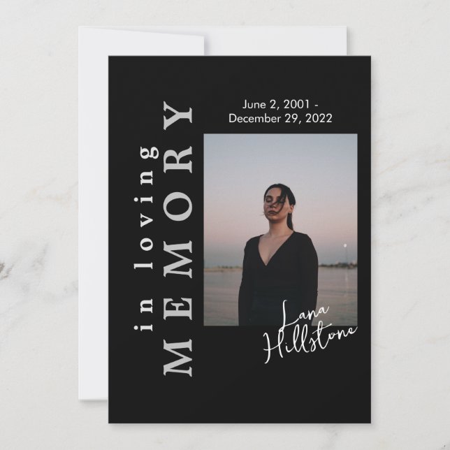 Convites No Loving Memory Black Funeral Program (Frente)