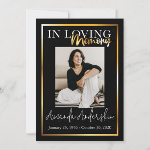 Convites No Loving Memory Dourada Funeral Memorial Foto