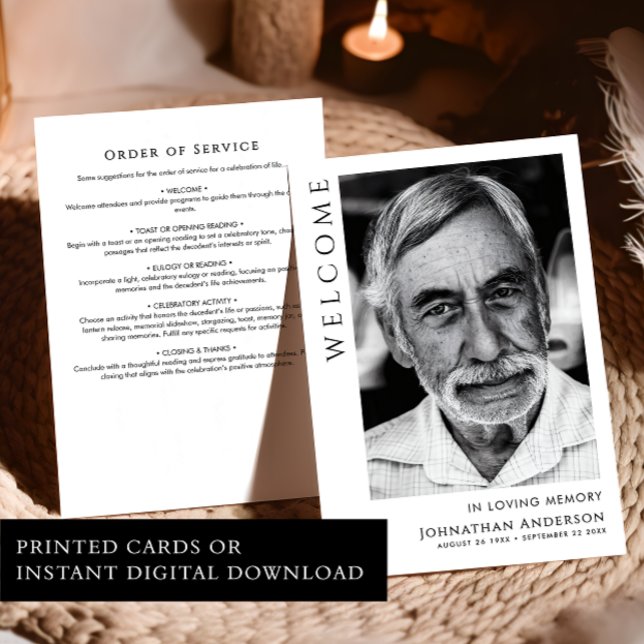 Convites No Loving Memory Funeral Order Of Service Program (Criador carregado)