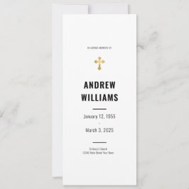 Convites No Loving Memory Funeral Program Black White