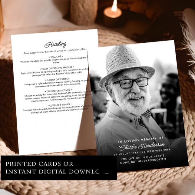 Convites No Loving Memory Memorial Order Of Service Program (Criador carregado)