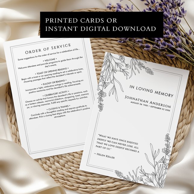 Convites No Loving Memory Order Of Service Funeral Program (Criador carregado)