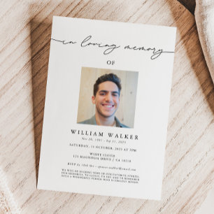 Convites No Loving Memory Photo Memorial Service Funeral