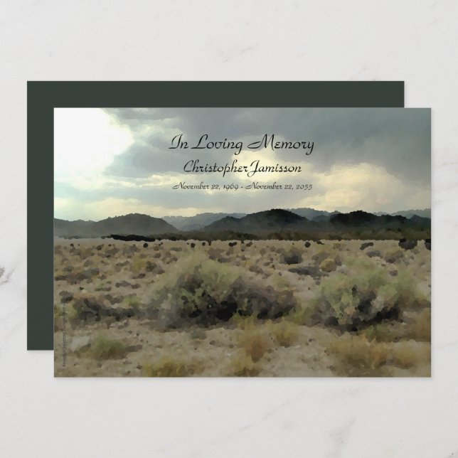 Convites No Loving Memory Service Invitation Mountain Storm (Frente/Verso)