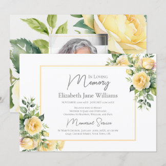 Convites No Loving Memory Yellow Roses 1 Foto