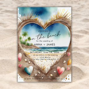 Convites No Mar Tropical Oceano Aquarela Casamento