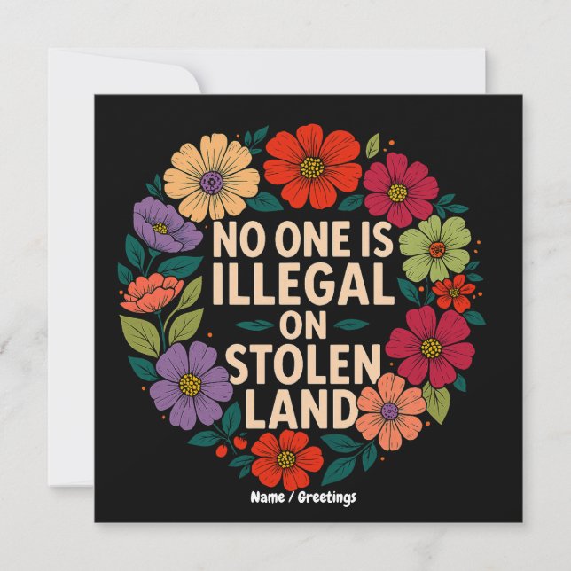 Convites No One Is Illegal on Stolen Land Indigenous Pride (Frente)