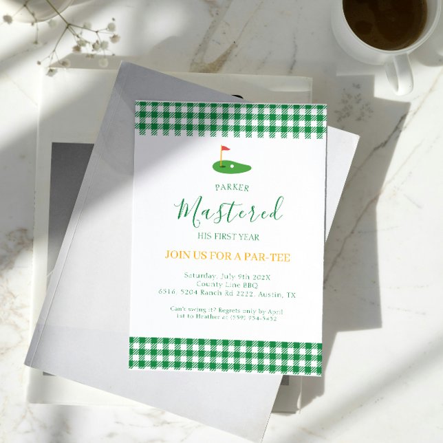 Convites No Primeiro Ano, Um Buraco Em Um Aniversário Verde (Criador carregado)