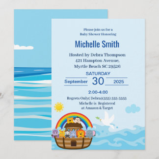 Convites Noah's Ark Baby Shower