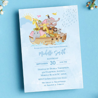 Convites Noah's Ark Baby Shower