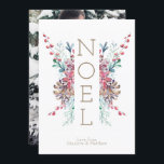 Convites Noel Christmas Photo Personalised Winter<br><div class="desc">Noel Christmas Foto personalizada de saudação Botânica de inverno,  de Ricaso - adicione sua própria fotografia e saudações a este cartão atordoante - projetado com uma coloração d'água folhagem de inverno com pinus cones e bagas - adicione sua própria fotografia ao verso</div>