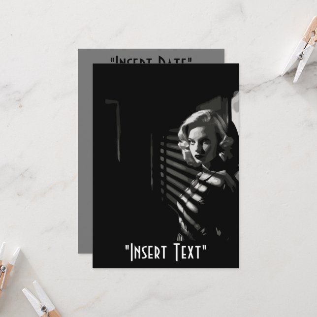 Convites Noir Femme Fatale (Frente/Verso In Situ)