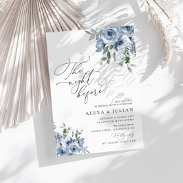 Convites noite antes do janto de ensaio azul empoeirado