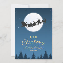 Convites Noite Azul Simples Papai Noel Sled Feliz Natal