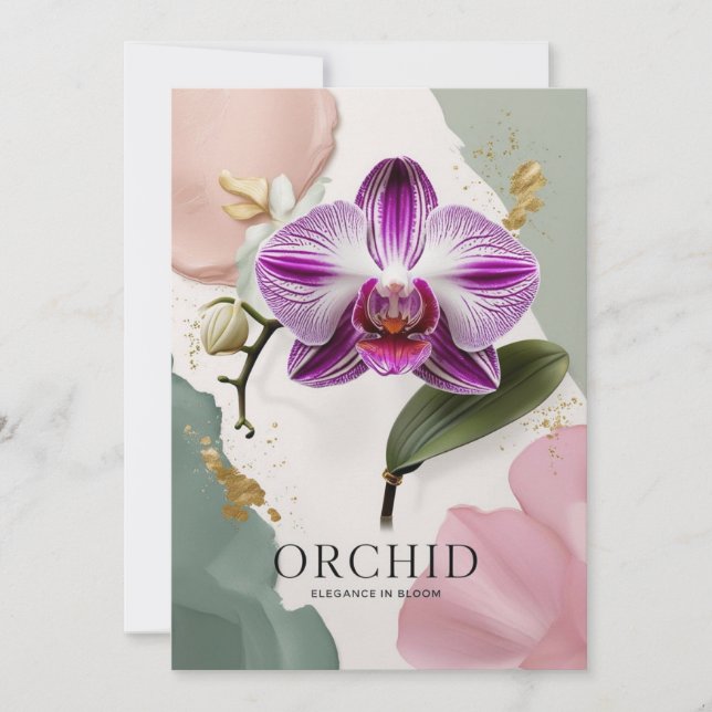 Convites Noite botânica da Orquídea Elegante (Frente)