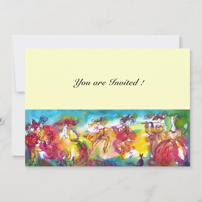 Convites NOITE CARNÍVEL, Mardi Gras Masqureade, Dança, Músi (Frente)