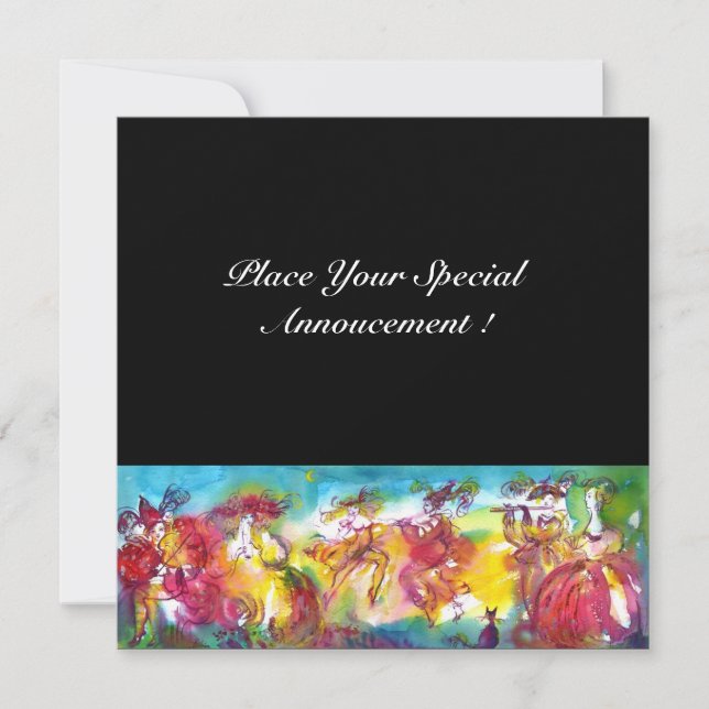 Convites NOITE CARNÍVEL, Mardi Gras Masqureade, Dança, Músi (Frente)