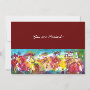 Convites NOITE CARNÍVEL, Mardi Gras Masqureade, Dança, Músi