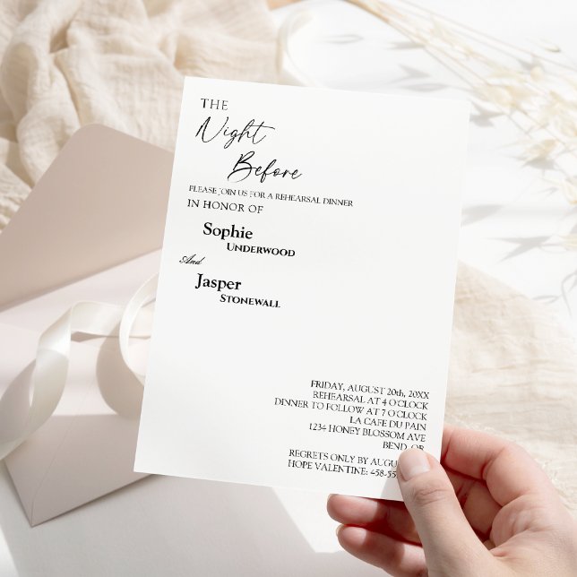 Convites Noite Clássica Moderna antes do Janto de ensaio (Criador carregado)