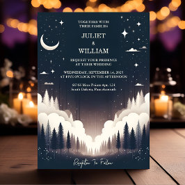Convites Noite das Estrelas do Sol Nuvem da Lua Casamento