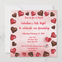 Convites Noite das Garotas da Galentine
