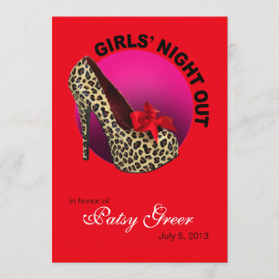 Convites Noite das Garotas de Stileto Leopardo Funky