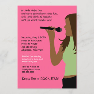 Convites NOITE DAS GAROTAS Festa de Canto KARAOKE Aniversár