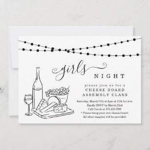 Convites Noite das Meninas Degustação de Vinhos e Festa de 