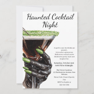 Convites Noite das Meninas do Halloween   Partido Spooktail
