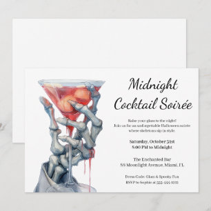 Convites Noite das Meninas do Halloween   Partido Spooktail