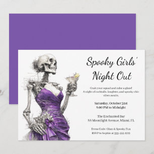 Convites Noite das Meninas do Halloween Partido Spooktail