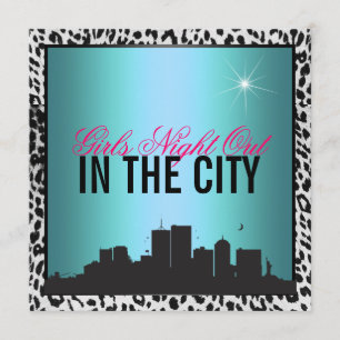 Convites Noite das meninas para fora na cidade, aniversári