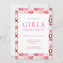 Noite das meninas Pink e Red XOXO Dia dos Namorado