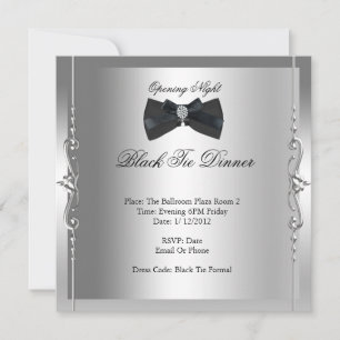 Convites Noite de Abertura Formal de Gravata Preta