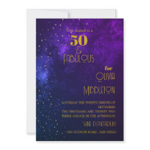 Noite de Aniversário de 50 anos Céu Astral Dourado