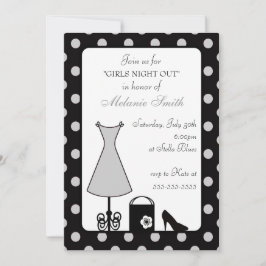 Convites Noite de Bolinhas Negra