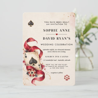 Convites Noite de Cassino de Las Vegas Código QR Casamento 